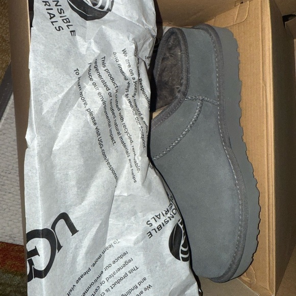UGG Gray Suede Slip-On Shoes - Picture 5 of 6